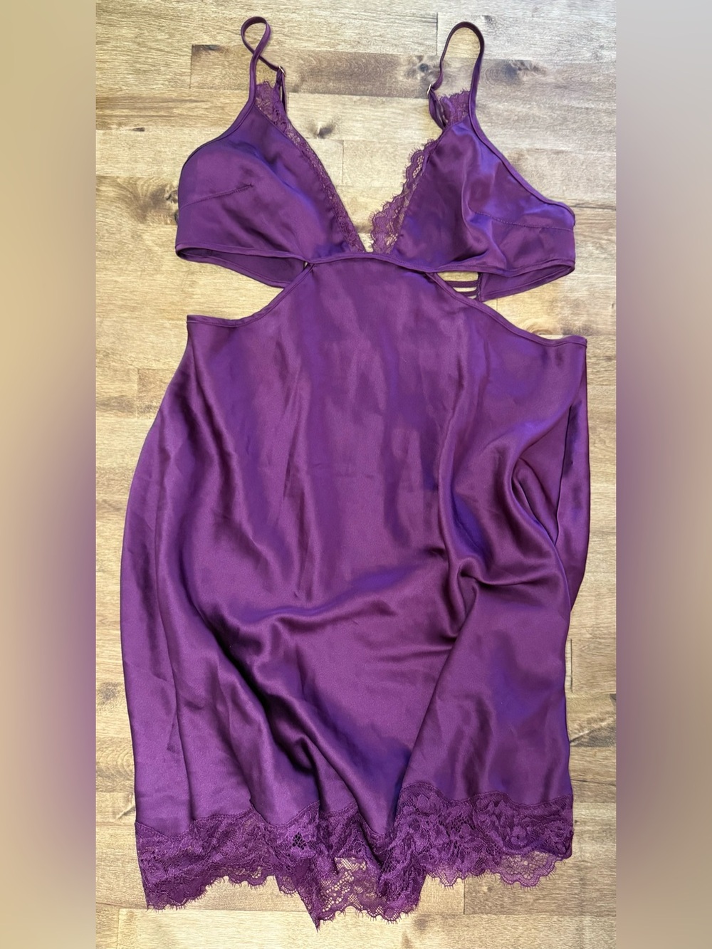 Victoria's Secret Burgundy Satin Lace Slip Size M